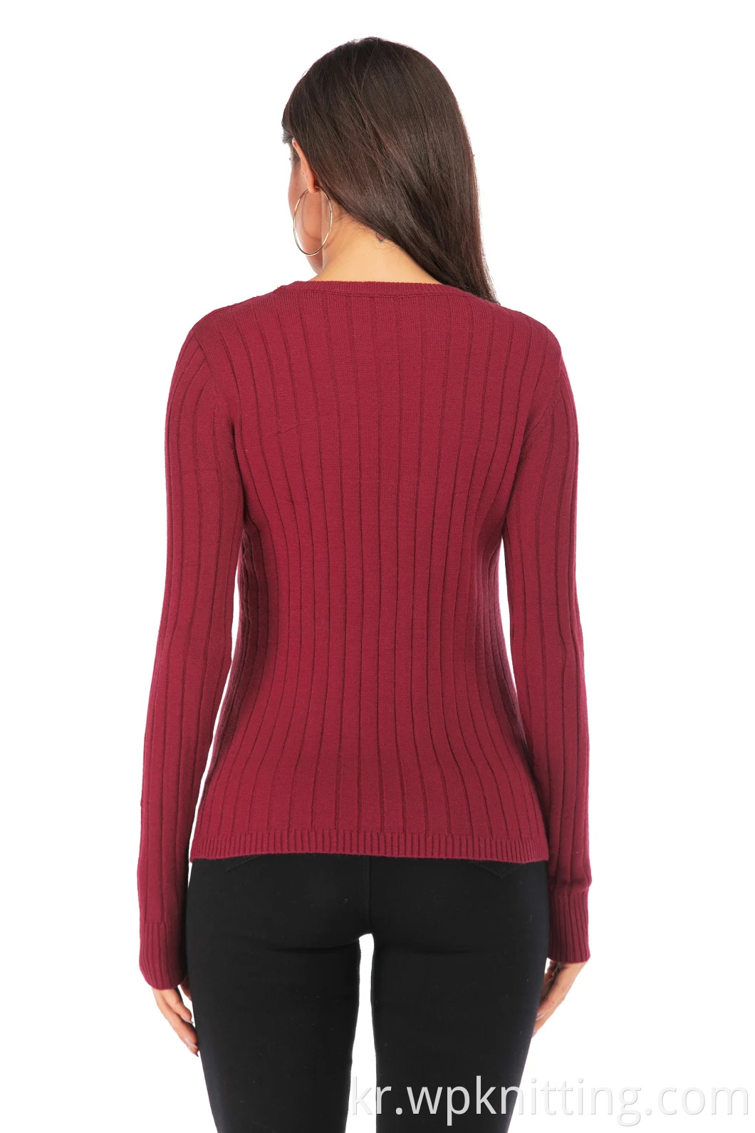 풀오버 니트웨어 바닥 셔츠 긴 소매 의류 패션 스웨터